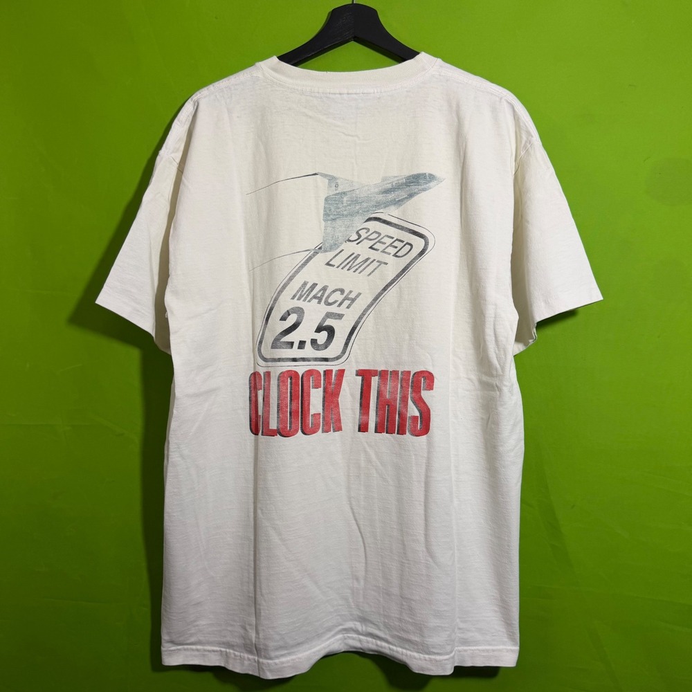 Vintage Magic Edge Mach 2.5 Jet Graphic T-Shirt XL White Made in USA